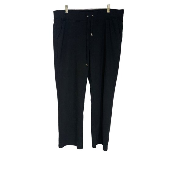 Ralph Lauren Womens Black Drawstring Sweatpants With Back Zip Pocket L - Picture 1 of 9